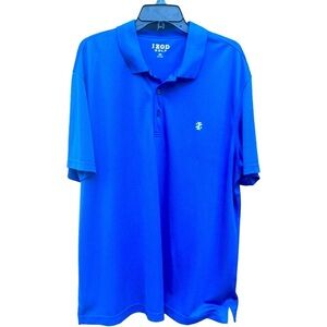 IZOD Men's Short Sleeve Royal Blue Solid Pieced Pique Golf Polo
